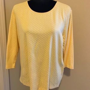 CJ Banks yellow polka dot shirt